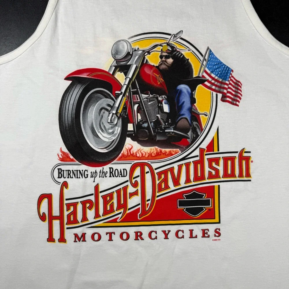 Lot of 2 - NWT Vintage Harley-Davidson Tank Top Biker Eagle USA Flag XL - Picture 3 of 15